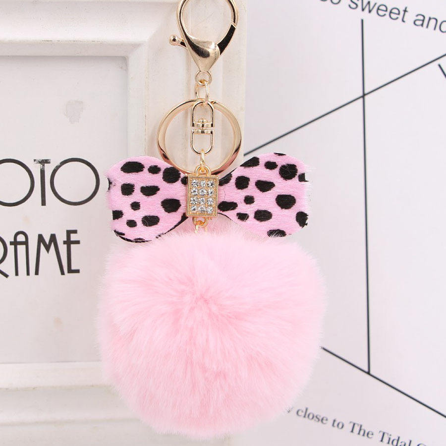 Bow Round Soft Keychain Pendant