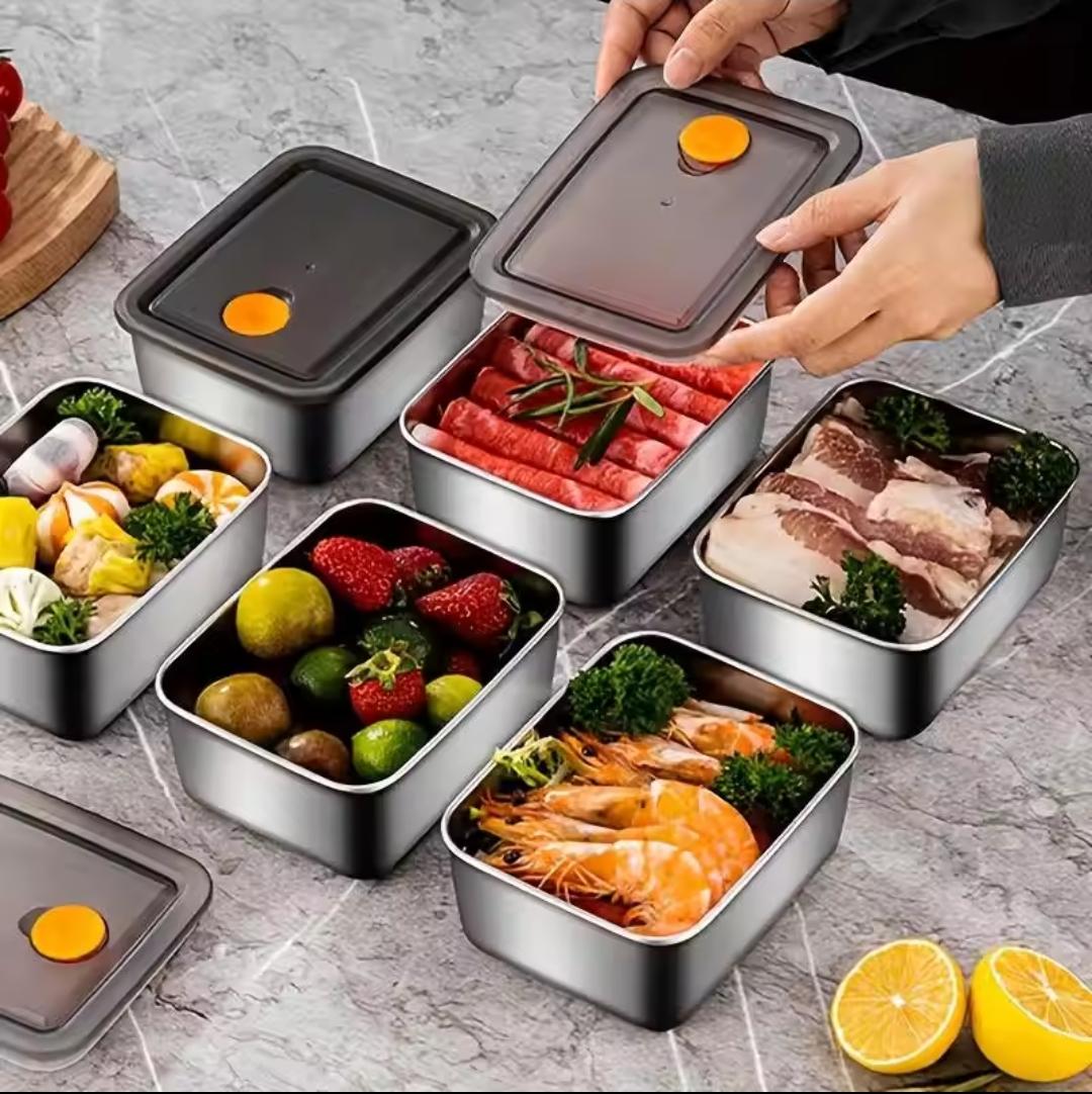 Stainless Steel Airtight Food Storage Container Set (Pack Of 4)