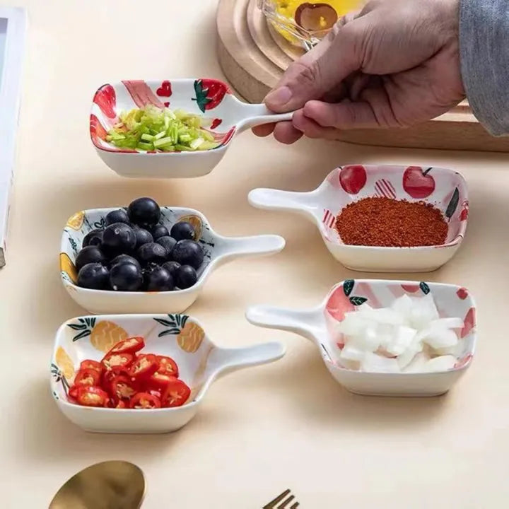 Danny Home Floral Porcelain Mini Baking Dish With Handle
