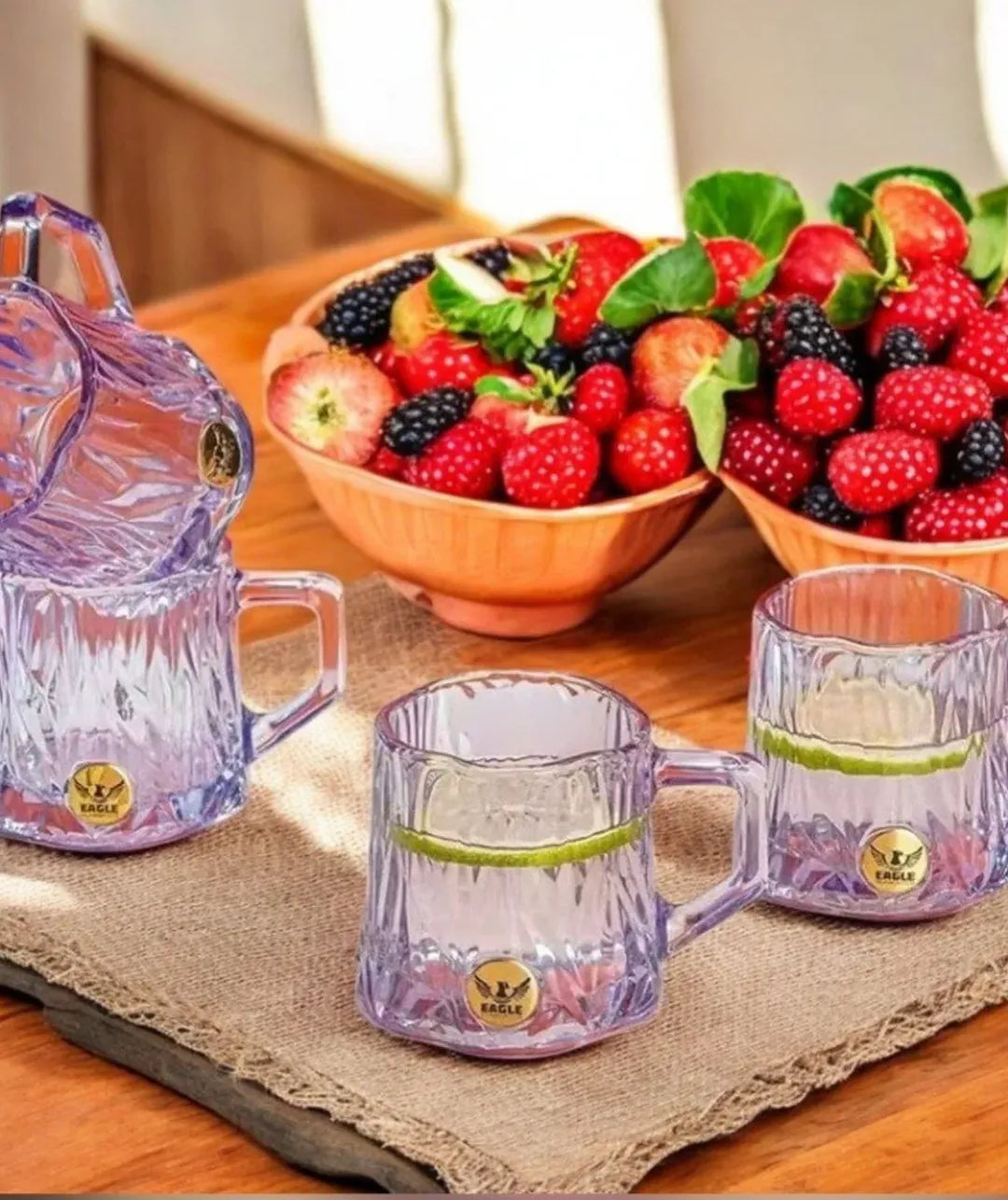 Turkish Luxurious Dining Table Eagle Logo Jug And Glasses Set With Gift Box Packing