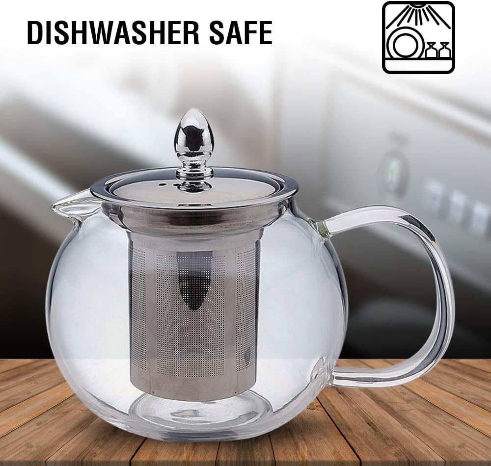 Stainless Steel Infuser Glass Tea Pot