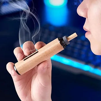 Portable Wooden amAnti-Ash Cigarette Holder & Mini Ashtray