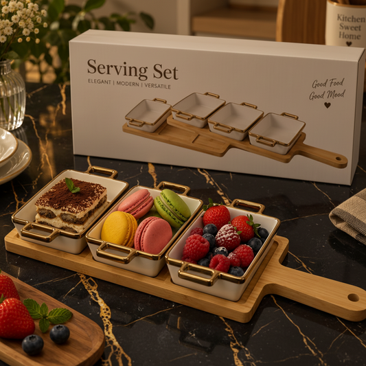Luxury Elegant Tabletop Serving Dish SetbSnack & Appetizer Serving Set