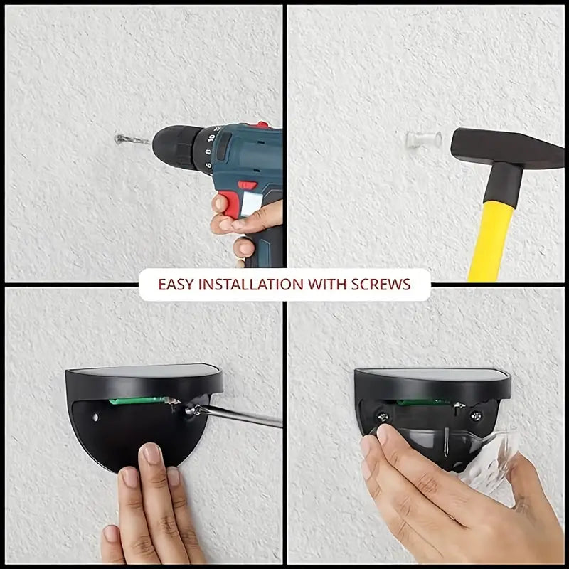 Solar Fence Post Light Semi-Circle LED Waterproof Powered Wall Lights Outdoor (Pack Of 4)