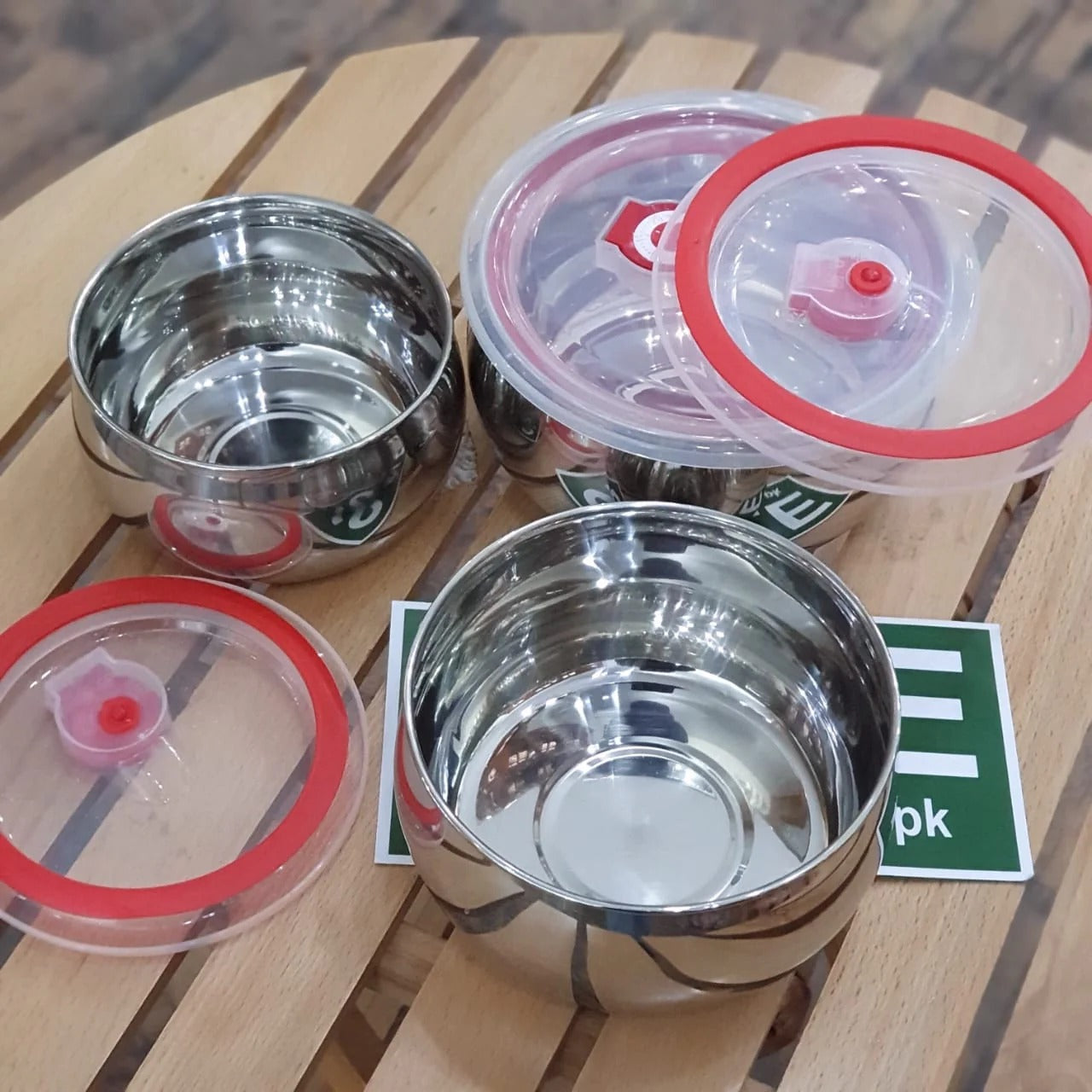 3-Pieces Stainless Steel Airtight Container Jar Set