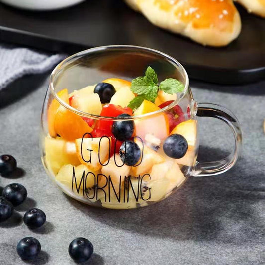 Transparent Good Morning Glass Mug