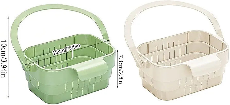Adjustable Draining Expandable Sink Caddy Organizer with Foldable Handle