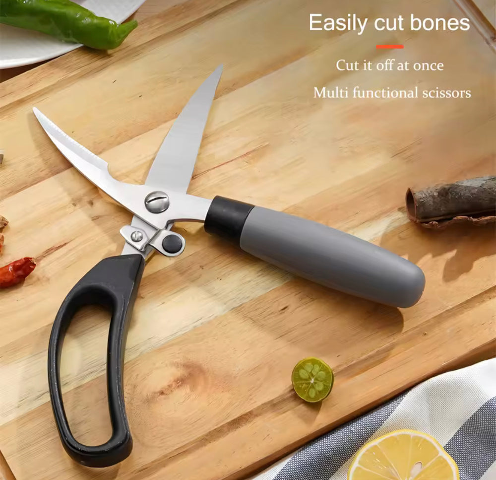 Effort Saving Spring Kitchen Shears, Multifunctional Meat Scissors