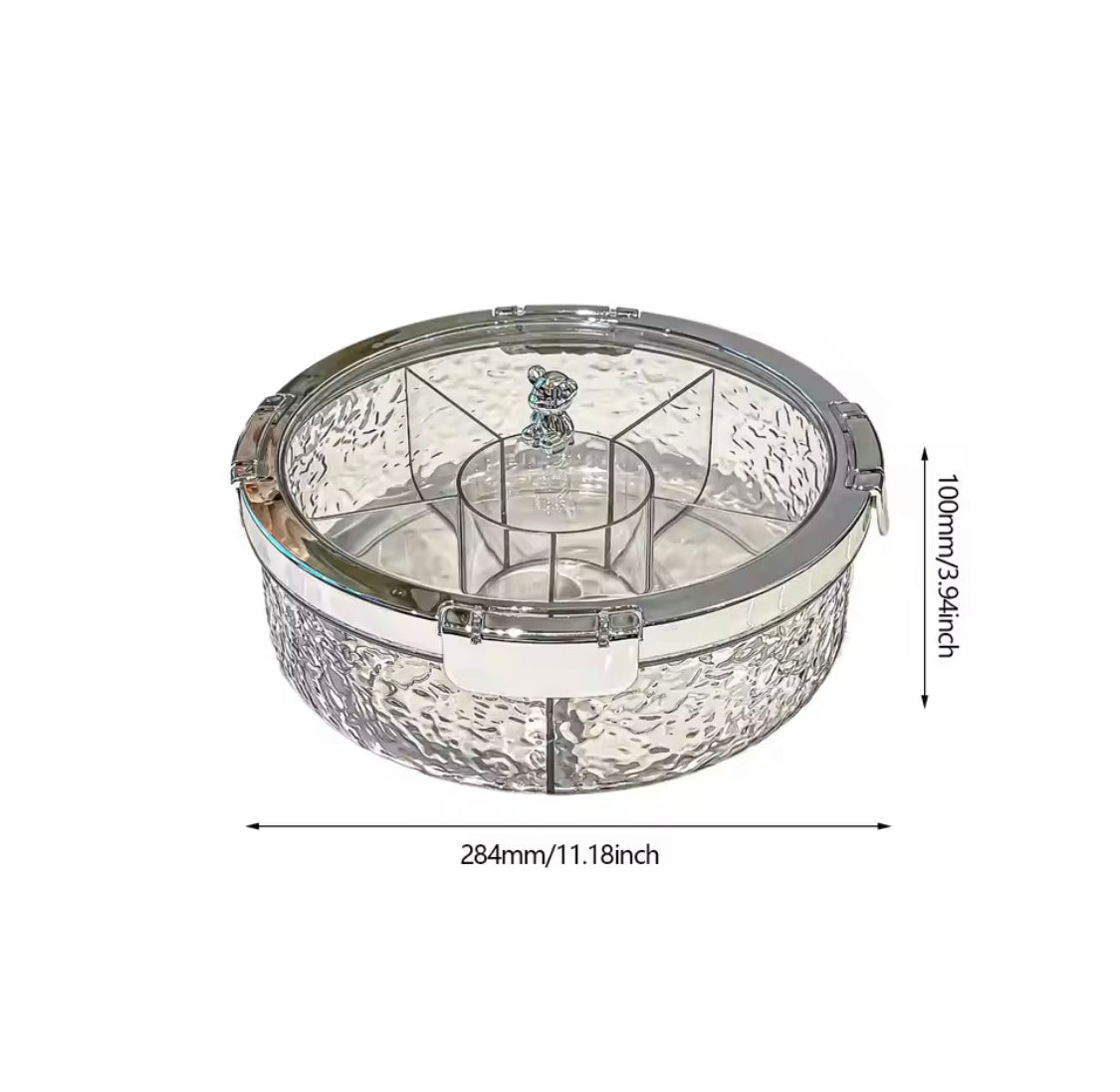 5 Grid Luxury Sealed Snack Tray With Cover