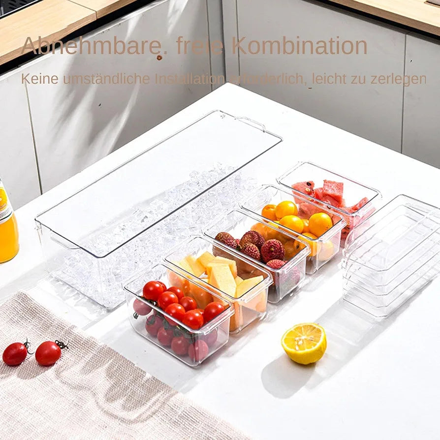 4 Compartments Tray With Removable Lid Container