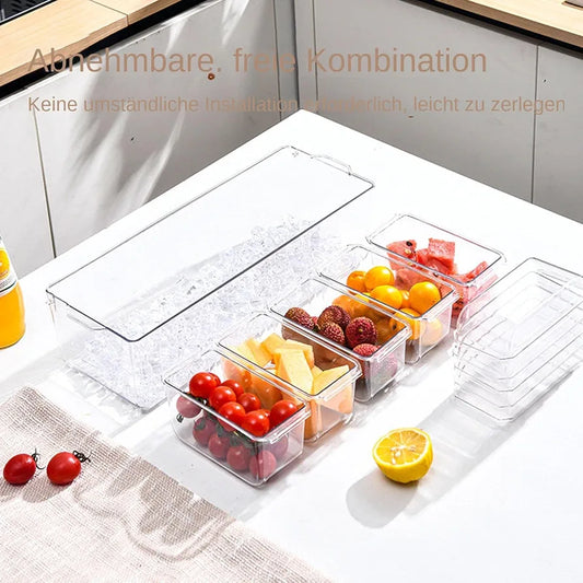 4 Compartments Tray With Removable Lid Container