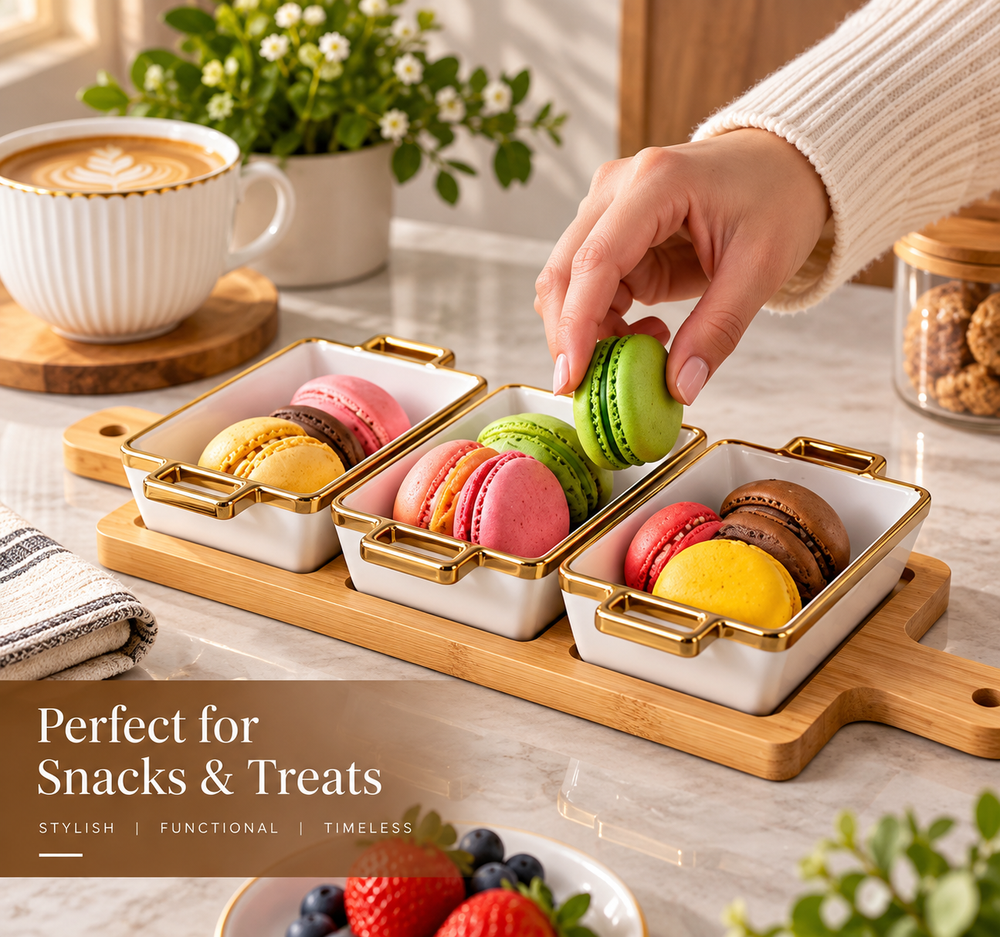 Luxury Elegant Tabletop Serving Dish SetbSnack & Appetizer Serving Set