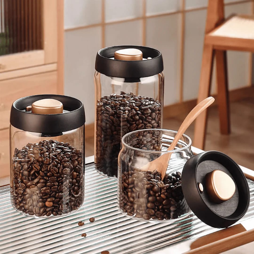 Luxury Quality Kitchen Airtight Glass Storage Jars (3 Different Sizes)