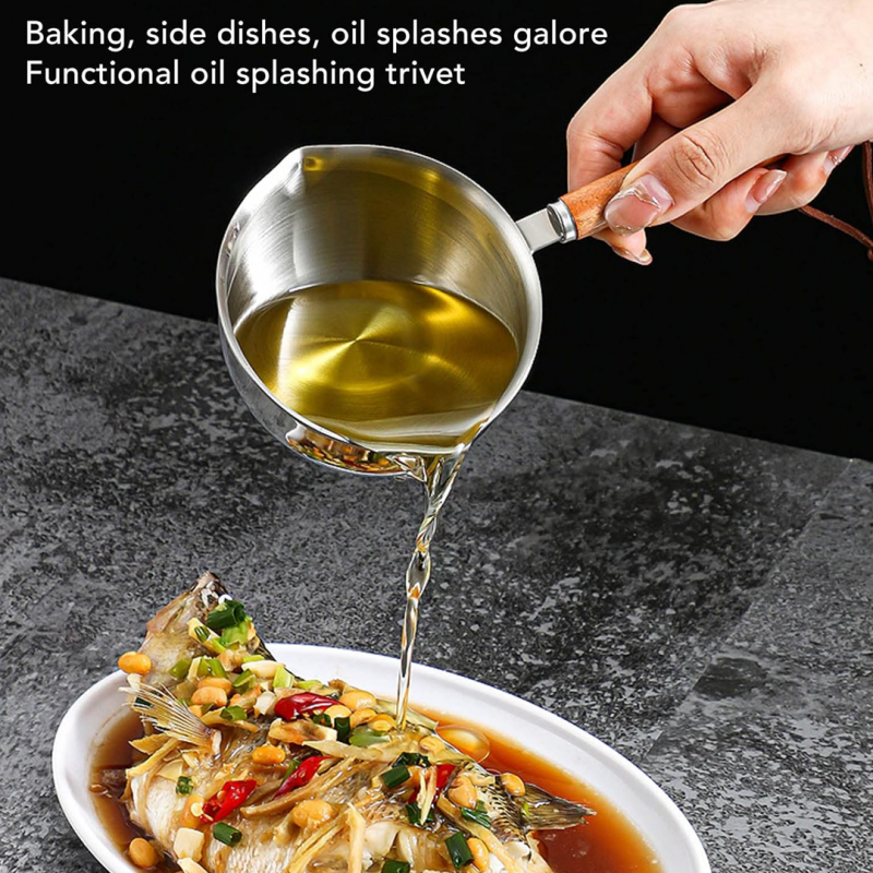 Stainless Steel Hot Oil Frying Pan