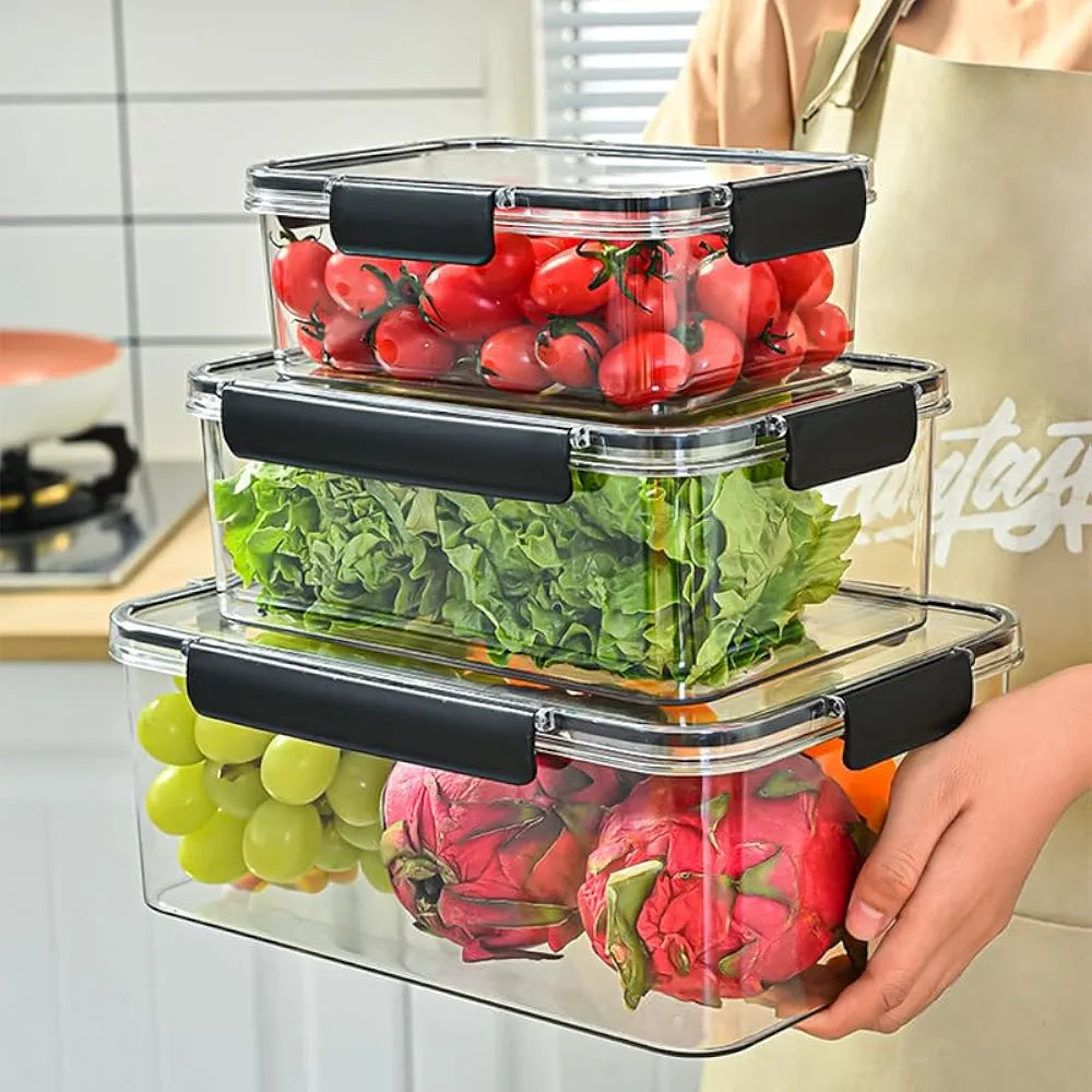 Acrylic Airtight Food Storage Container (Set Of 3)