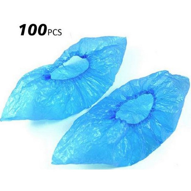 Disposable Waterproof Plastic Shoe Covers - 50 Pairs (Pack of 100 Pieces)