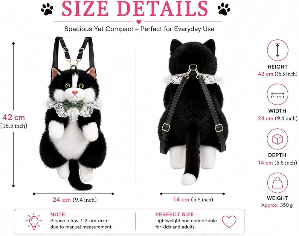 Kawaii Cute Cat Plush Stuffed Backpack