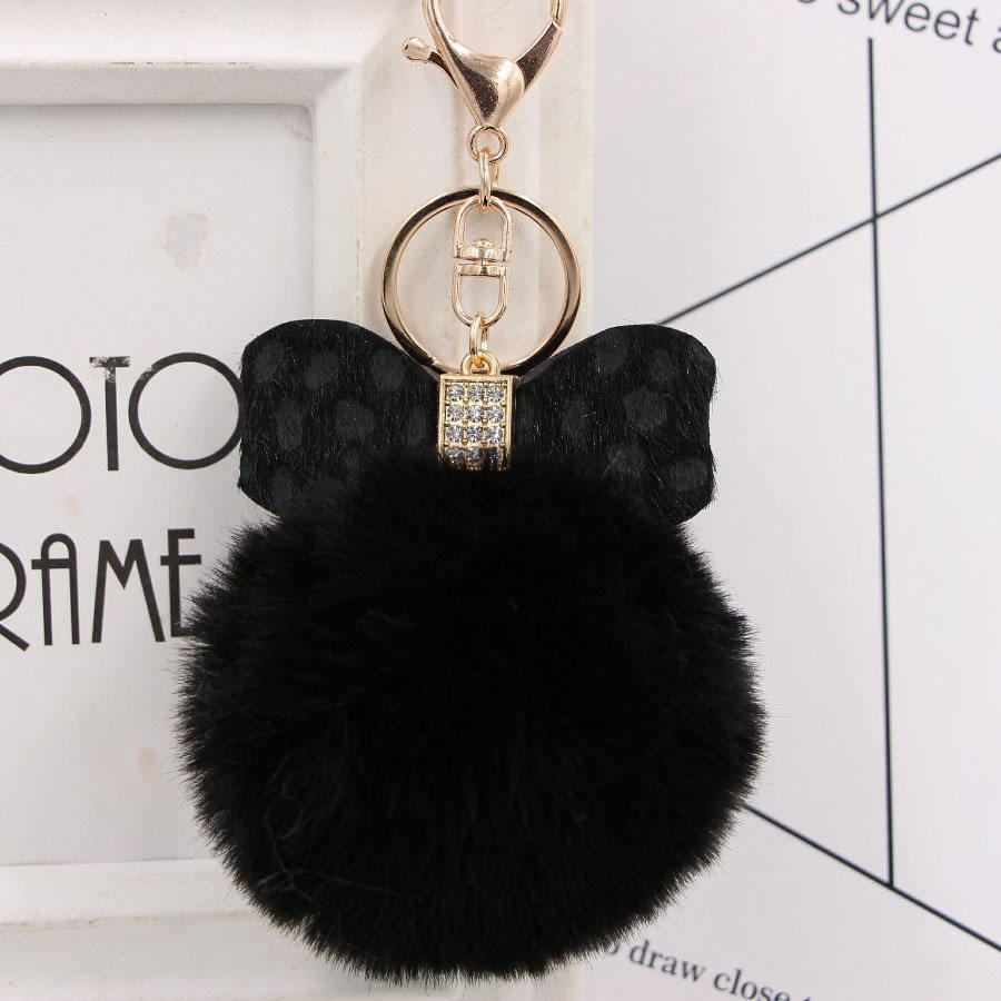 Bow Round Soft Keychain Pendant