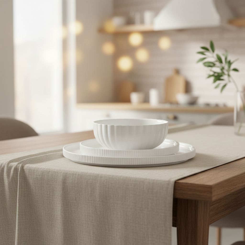 3-Piece Porcelain Dinnerware Set Bowl & Dinner Plates