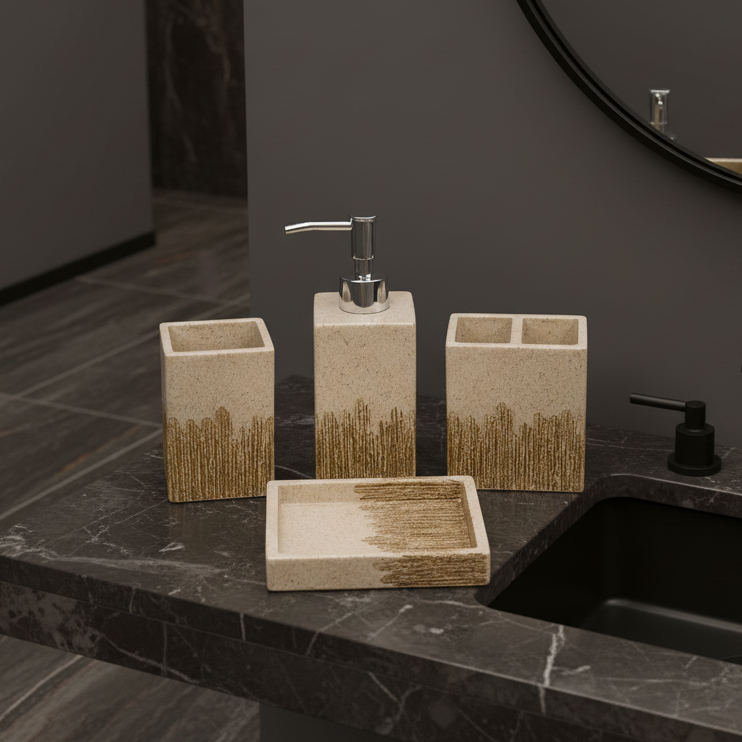 Modern Ceramic Premium Quality Bathroom Accessories (4Pcs Set)