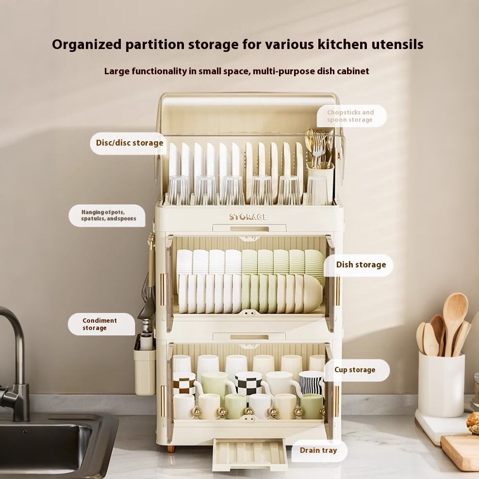 2 Layer Kitchen Dish Drying Rack with Drainer