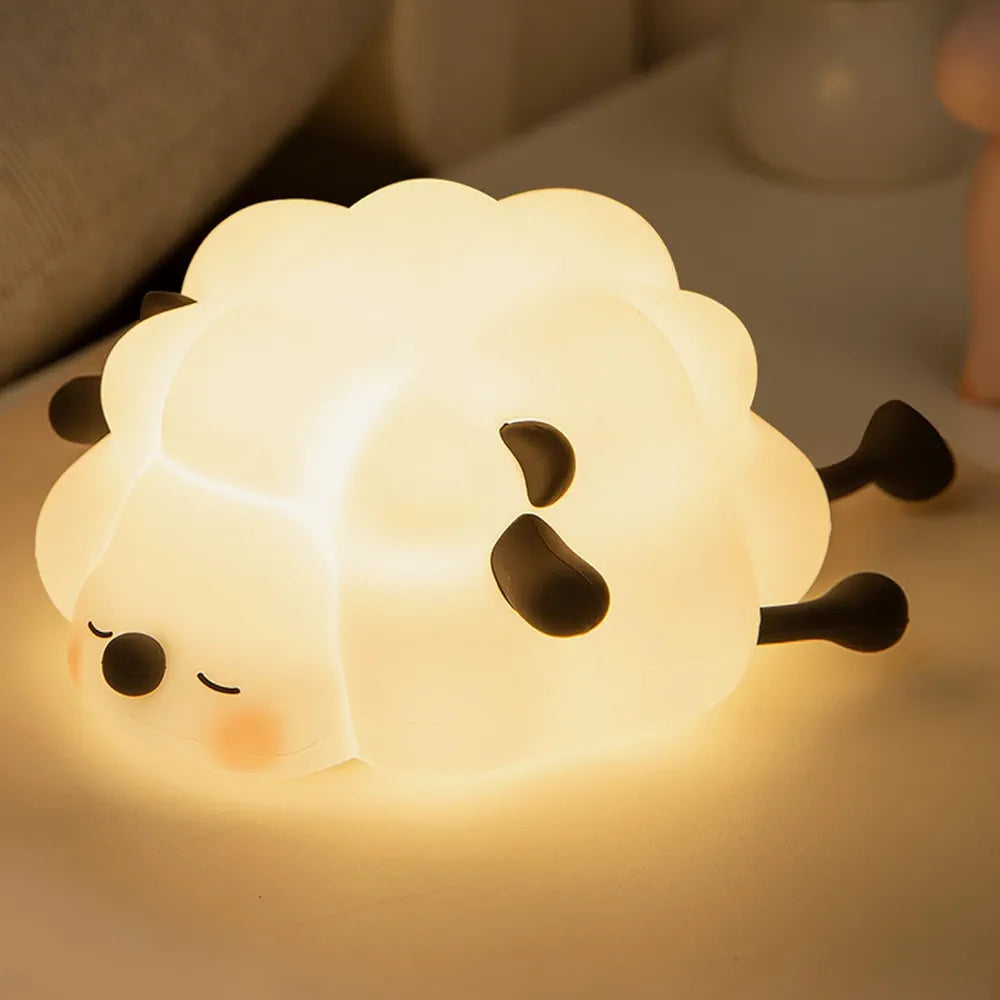 Cute Sheep Silicone Rechargeable LED Night Lamp