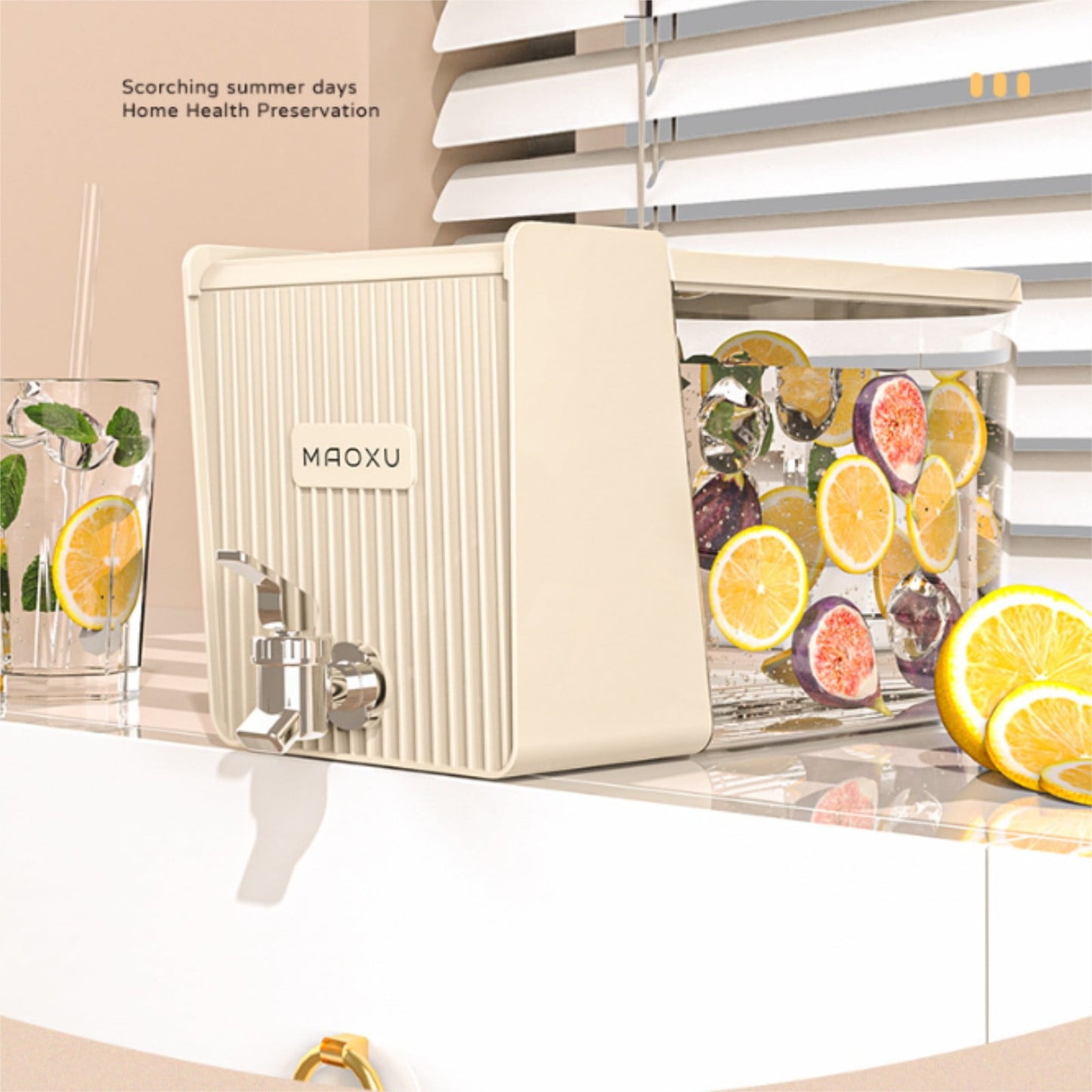 Maoxu Refrigerator Luxury Beverage Dispenser Leakproof 5.3 Liter