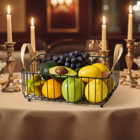 Black Metal Wire Binca Fruit & Vegetables Basket