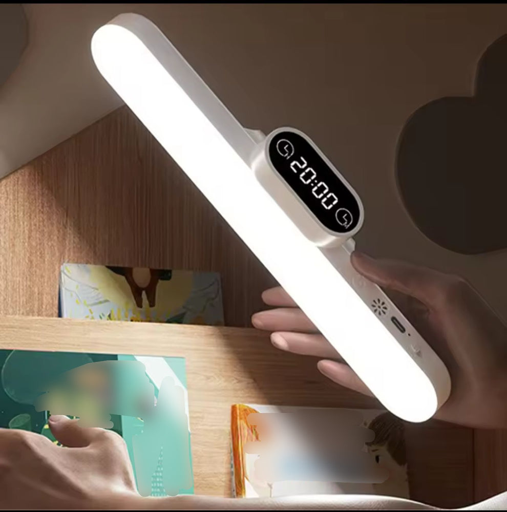 LuxeGlow LED Desk Lamp Clock Display Touch Control Learning Eye Protection (3 Colors Mode)
