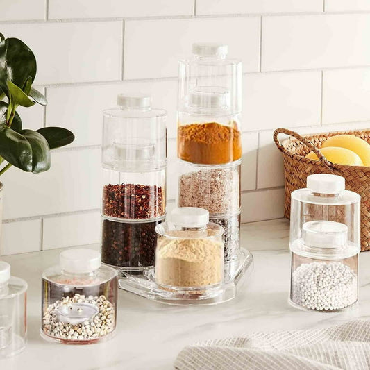 Acrylic Spice Jars Tower (Pack Of 12)