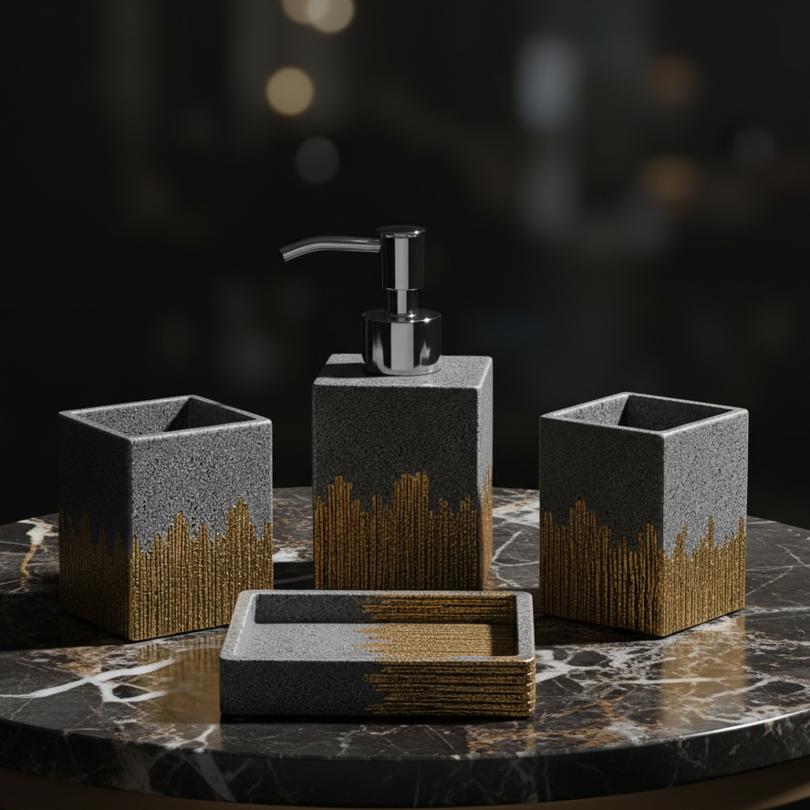 Modern Ceramic Premium Quality Bathroom Accessories (4Pcs Set)