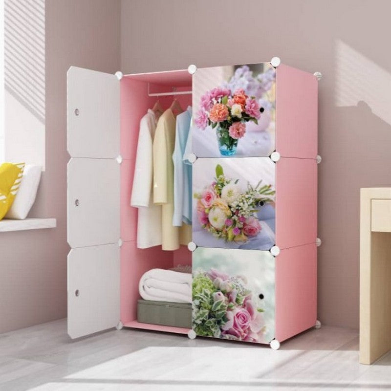 Multipurpose 6 Cubes Portable Wardrobe Cabinet, Clothes Storage Organizer