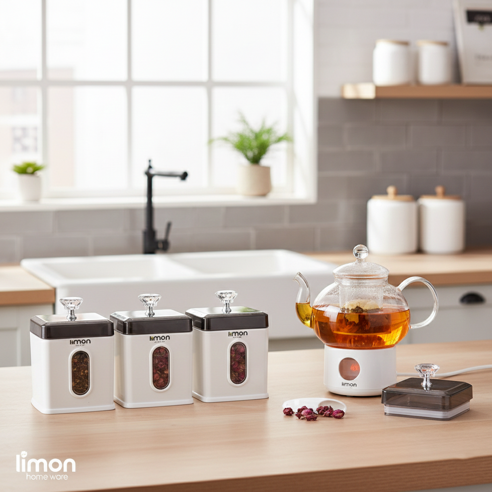 Limon Airtight Spice Jar Set with Rack
