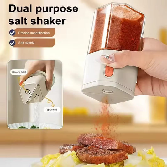 Dual Purpose Salt & Pepper Spice Bottle Glass Seasoning Jar