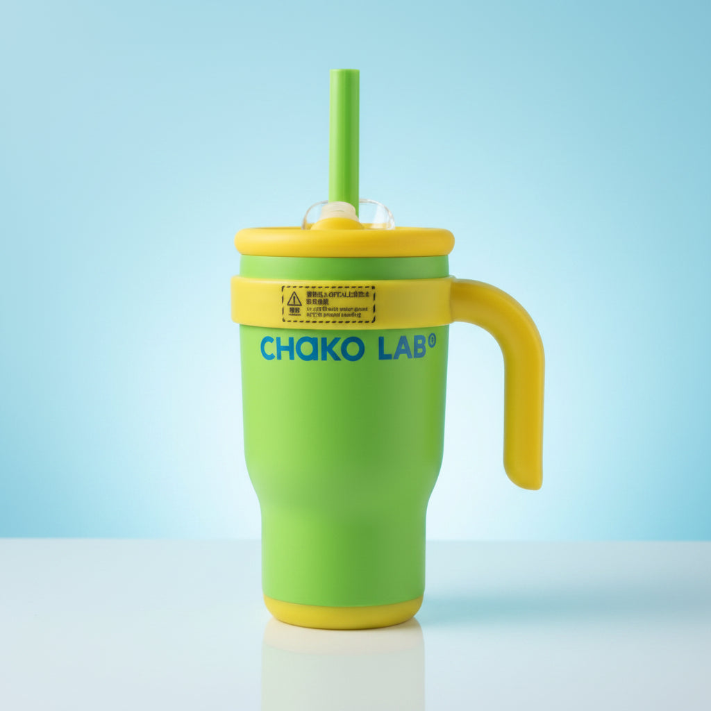 Chako Lab Insulated Stainless Steel Tumbler With Handle And Straw