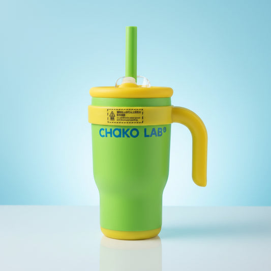 Chako Lab Insulated Stainless Steel Tumbler With Handle And Straw