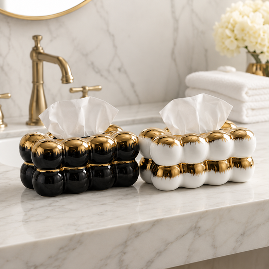 Luxury Bubble Ceramic Tissue Box Holder