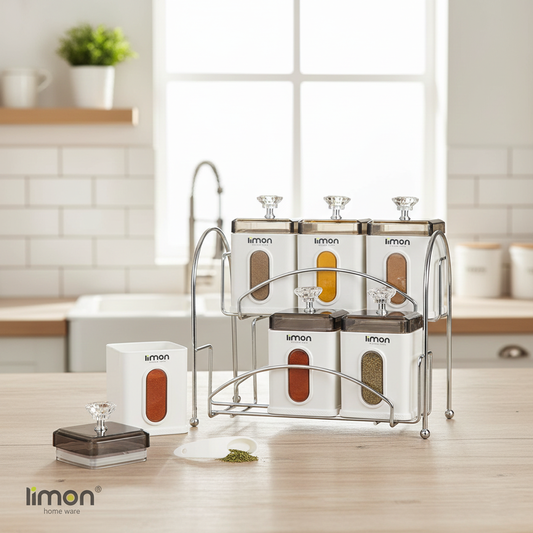 Limon Airtight Spice Jar Set with Rack