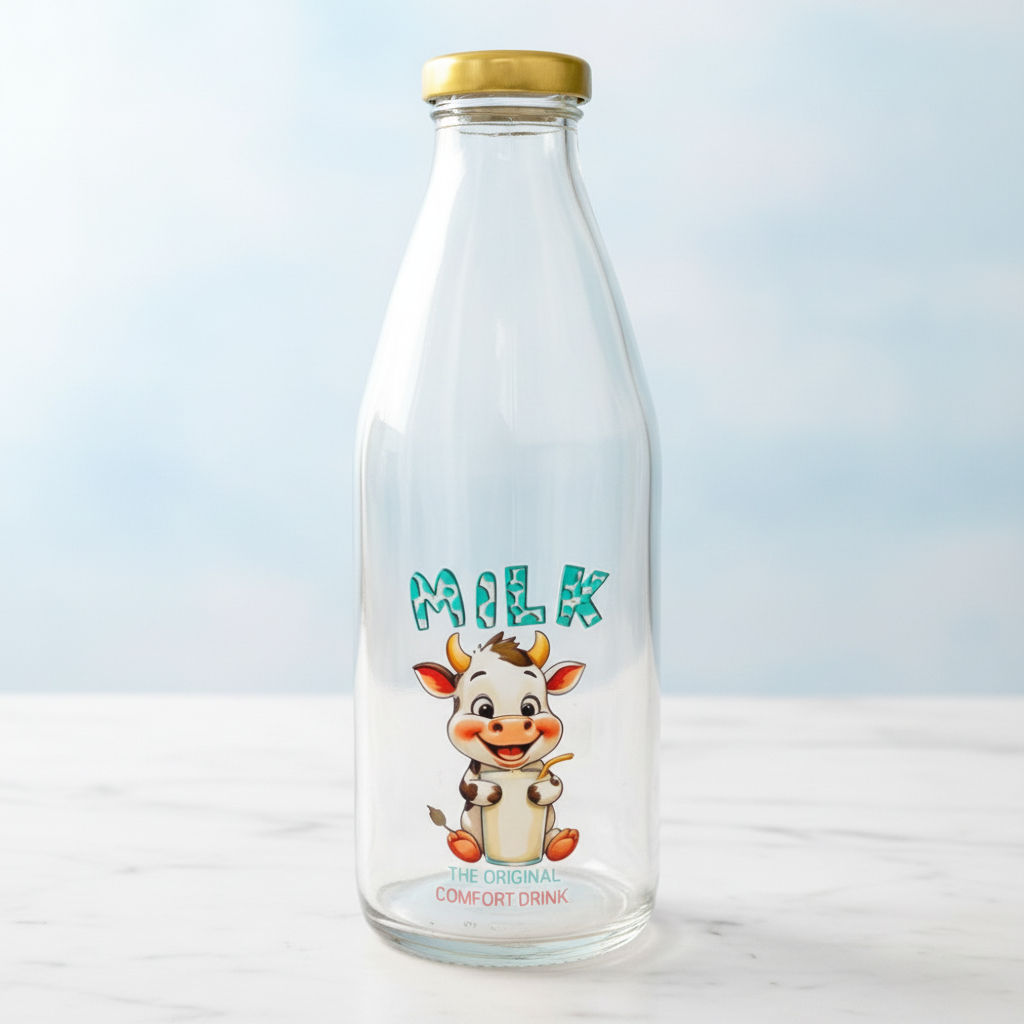 Cartoon Cow Milk Bottle With Lid