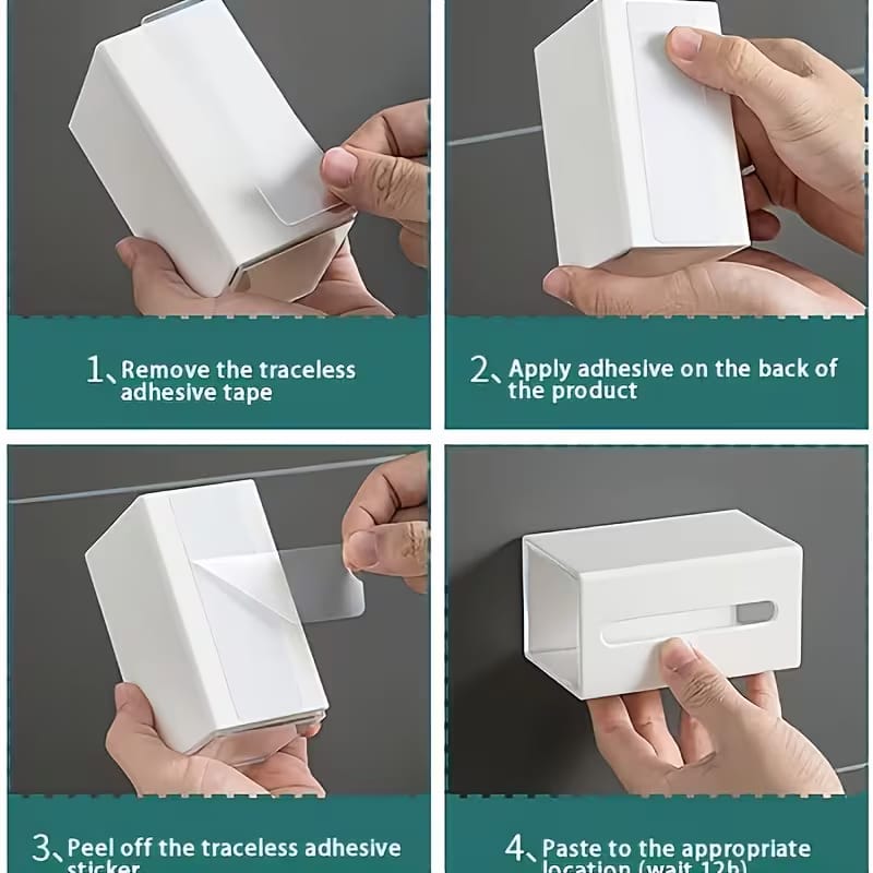 Multipurpose Wall Mounted Punch Free Dual Opening Storage Box (1-Piece)