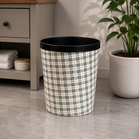 Plaid Pattern Multipurpose Trashcan & Basket