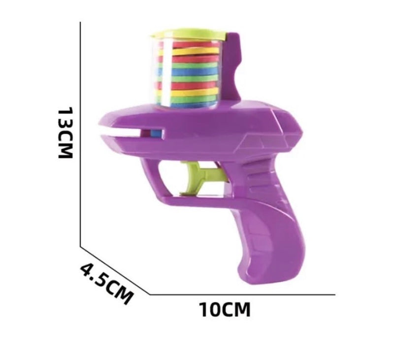 Kids Playing Flying Disk Gun Toy