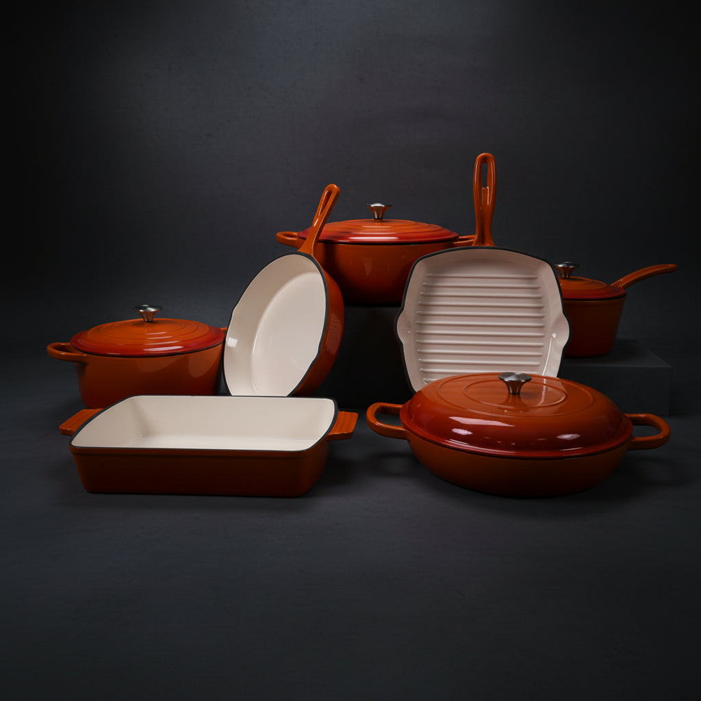 Luxury Premium 11-Pieces Enamel Cast Iron Cookware Set By OSEE