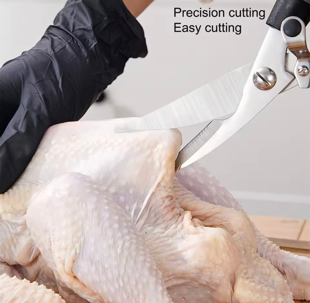 Effort Saving Spring Kitchen Shears, Multifunctional Meat Scissors