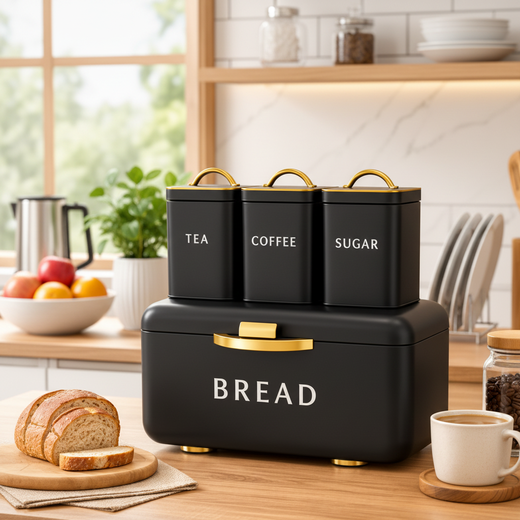 Modern Nordic Style Bread Box Set