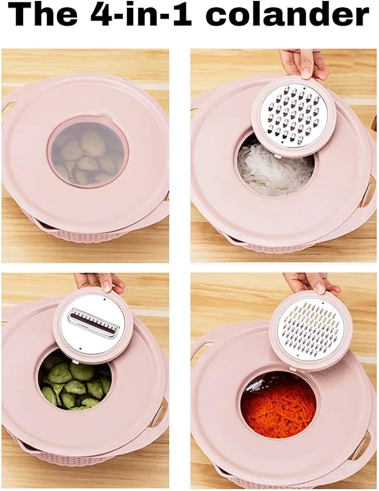 Multifunctional Stainless Steel Stainer & Drain Basket Bowl Set