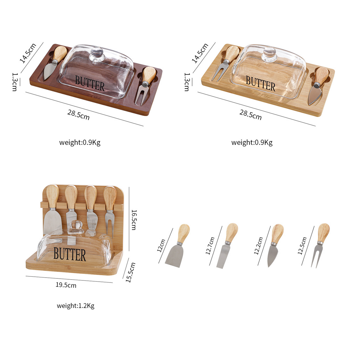 Glass Butter Keeper Box with Serving Set