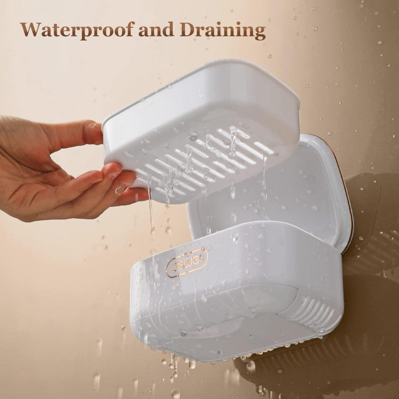 Wall Mounted Soap Holder Dish Tray With Lid