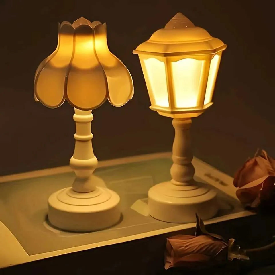 Pagoda Bud Button Battery LED Table Lamps