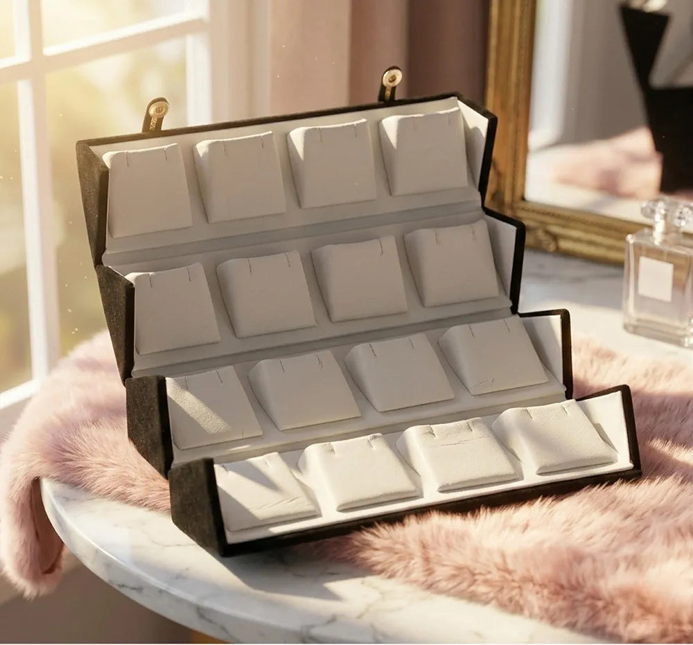 Portable Step Style Foldable Earrings Organizer Box